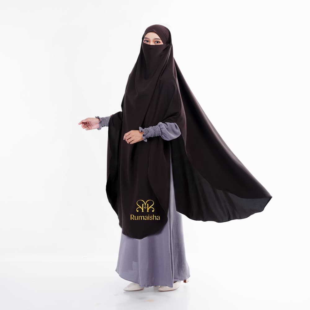Rumaisha - Aish French Khimar Anti UV Long Oval Jumbo Free Cadar 2