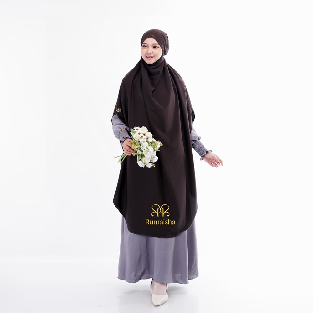 Rumaisha - Aish French Khimar Anti UV Long Oval Jumbo Free Cadar 3