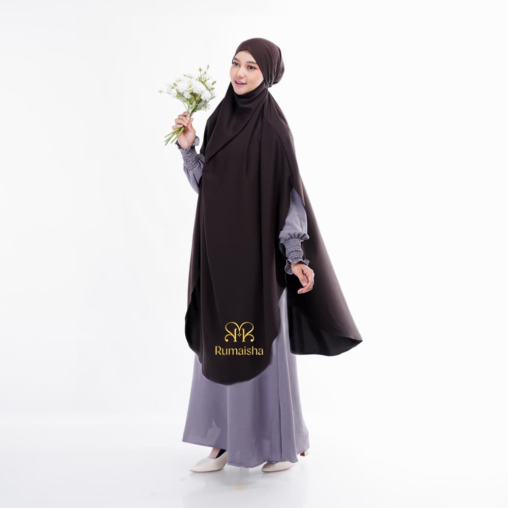 Rumaisha - Aish French Khimar Anti UV Long Oval Jumbo Free Cadar 4