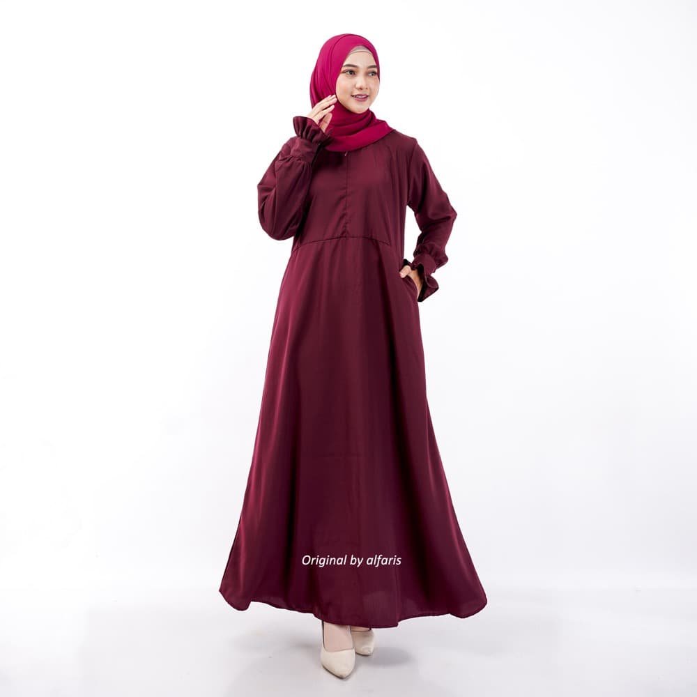 Warda Gamis Wolfis Premium Forzaleta, Abaya Woolpeach Tebal Grade A 2