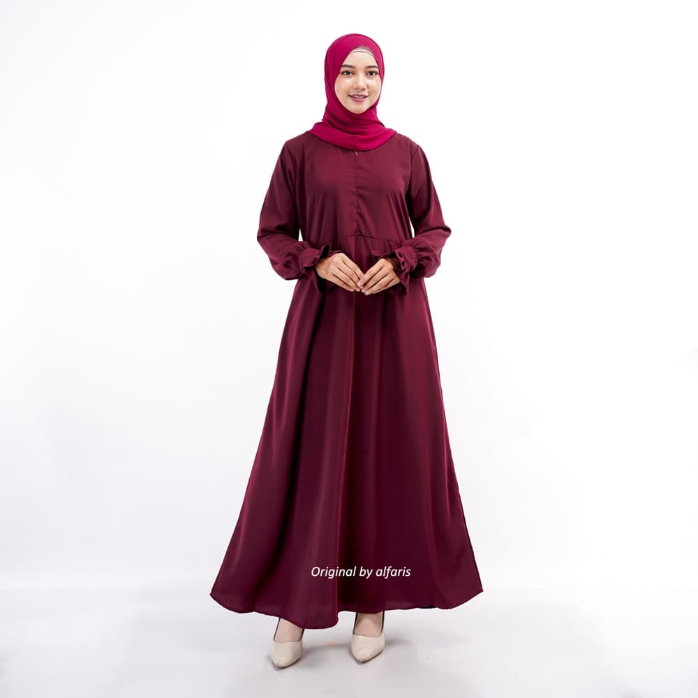 Warda Gamis Wolfis Premium Forzaleta, Abaya Woolpeach Tebal Grade A 4