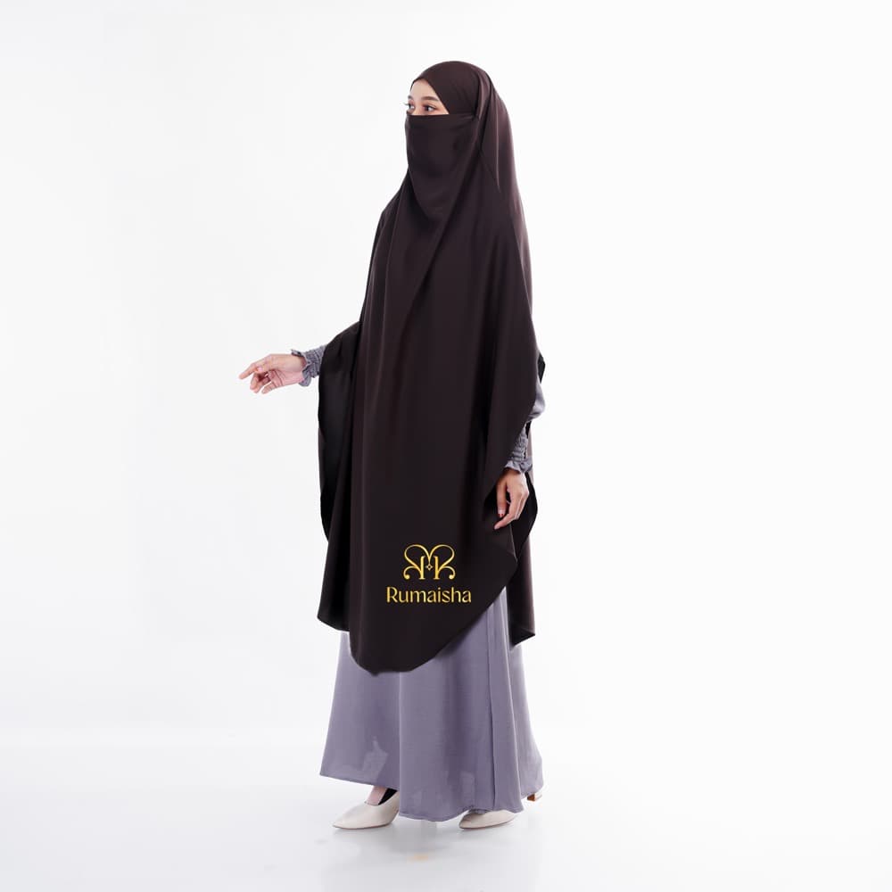 Rumaisha - Aish French Khimar Anti UV Long Oval Jumbo Free Cadar