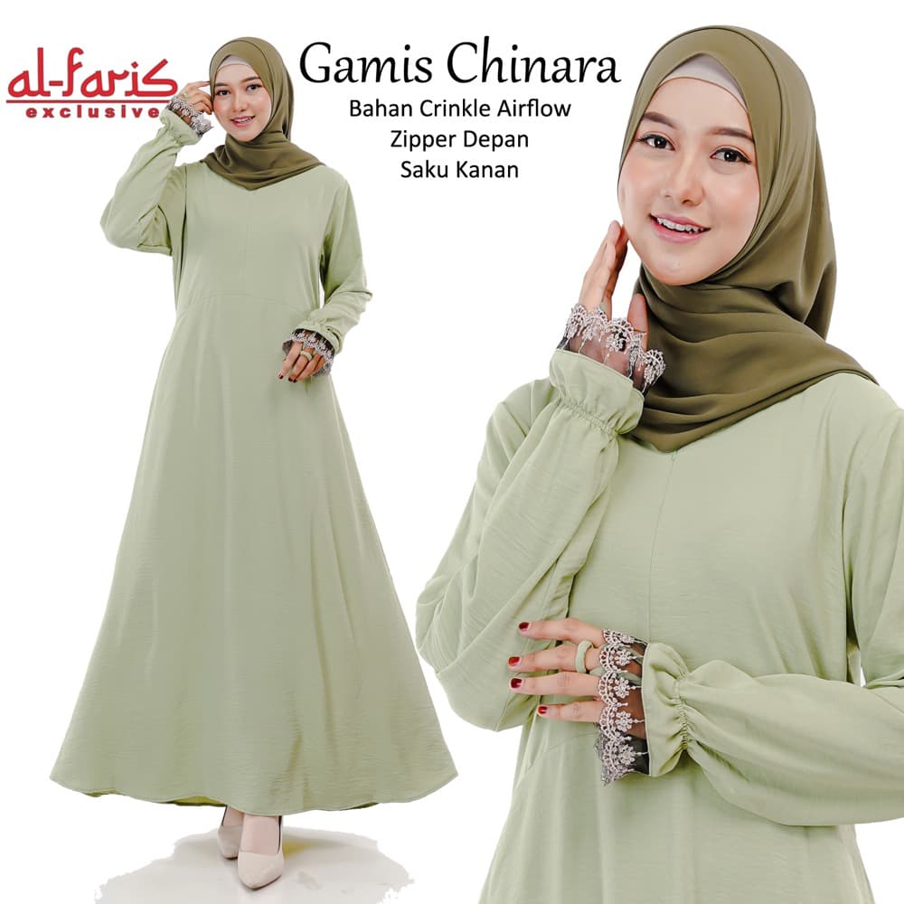 Chinara Gamis Cincin Crinkle Airflow List Renda
