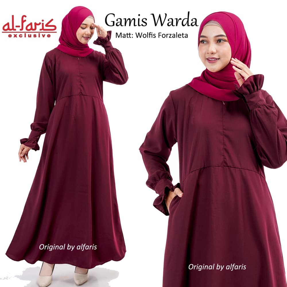 Warda Gamis Wolfis Premium Forzaleta, Abaya Woolpeach Tebal Grade A
