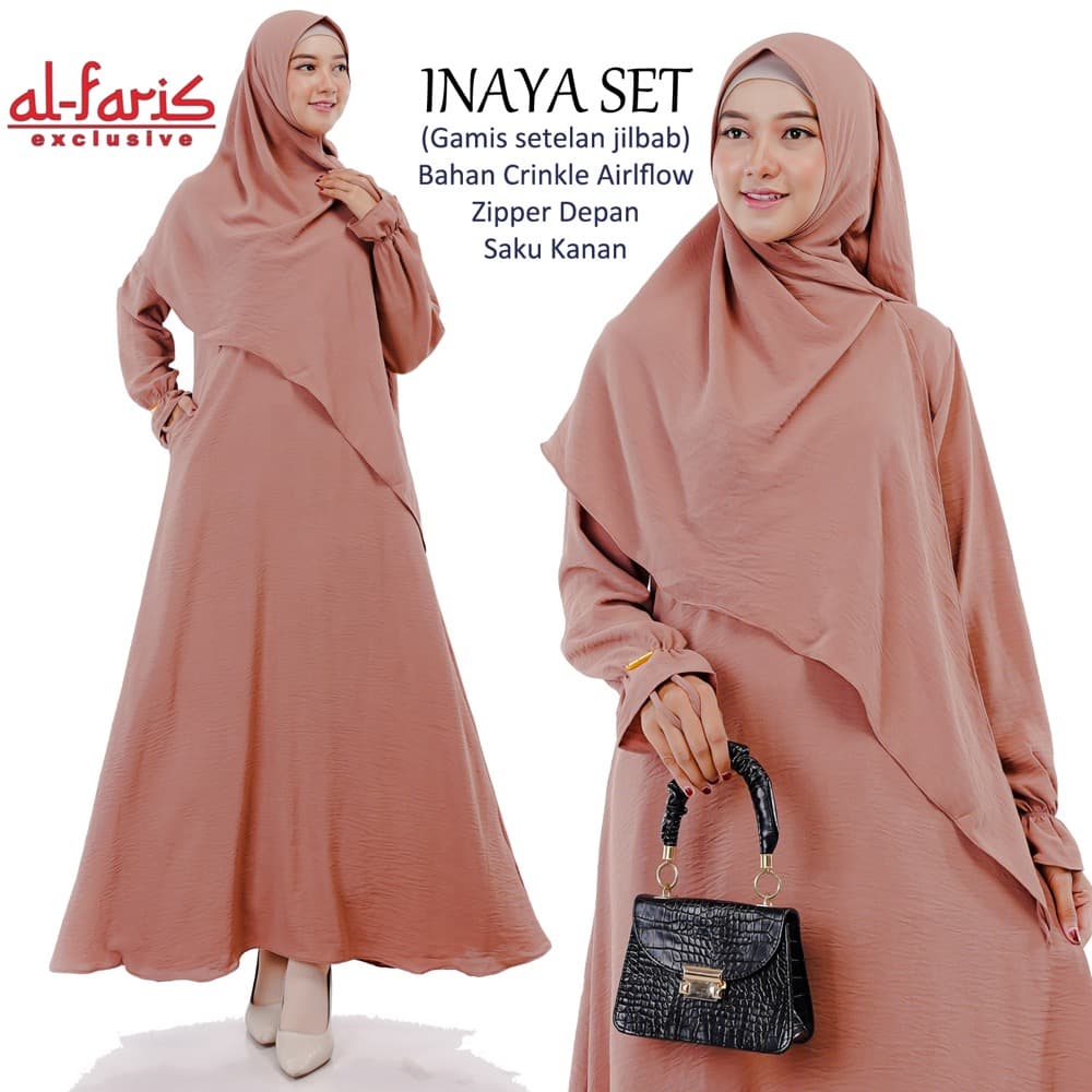 Rumaisha - Inaya Set Gamis + Khimar Anti UV